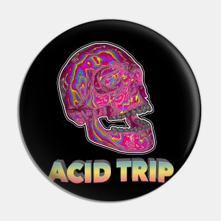 Aesthetic Acid Trip Skull ∆∆∆∆ Graphic Design/Illustration Pin