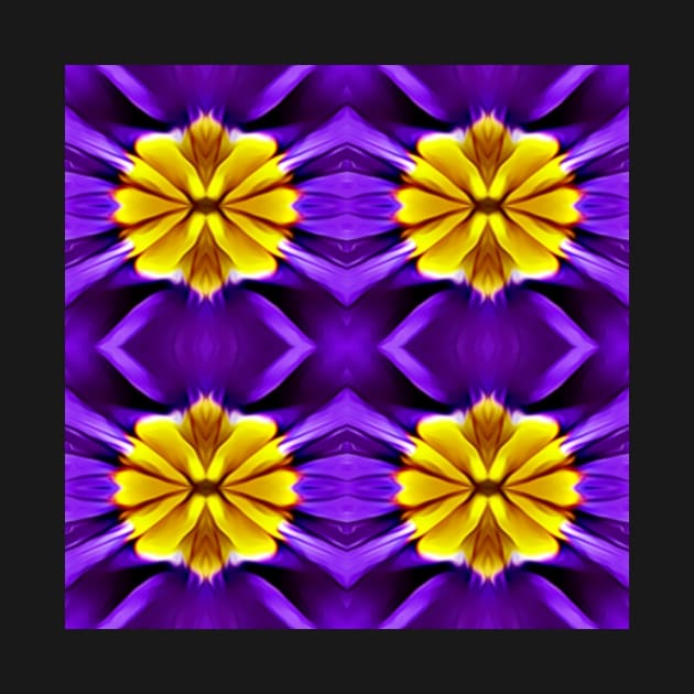 Royal Purple Violet Primrose With Gold Pattern 1 by BubbleMench