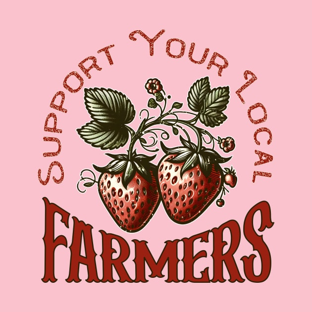 Support Your Local Farmers - Vintage Strawberries by WolfeTEES