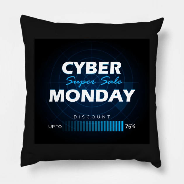 Cyber Monday sale design template Pillow by devaleta