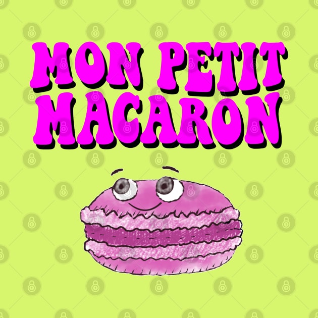 Cute Macaron Drawing With Groovy Text by Braznyc