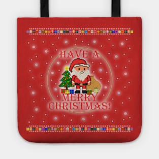 Have A Merry Christmas Santa! (Red Letters on Red) Tote