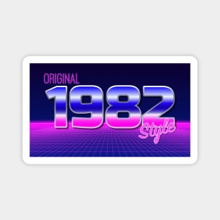 Original 1982 Style - 80s Neon Grid Nostalgia Magnet