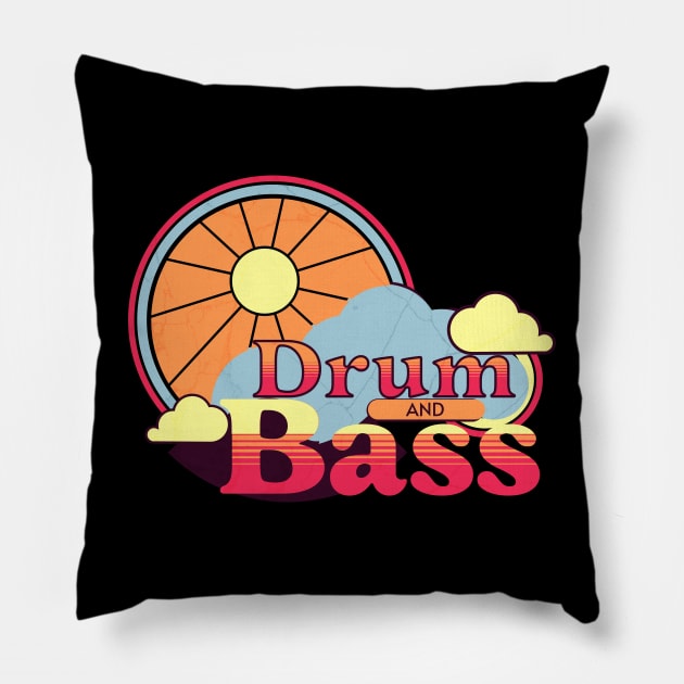 DRUM AND BASS  - 70's steez Pillow by DISCOTHREADZ 