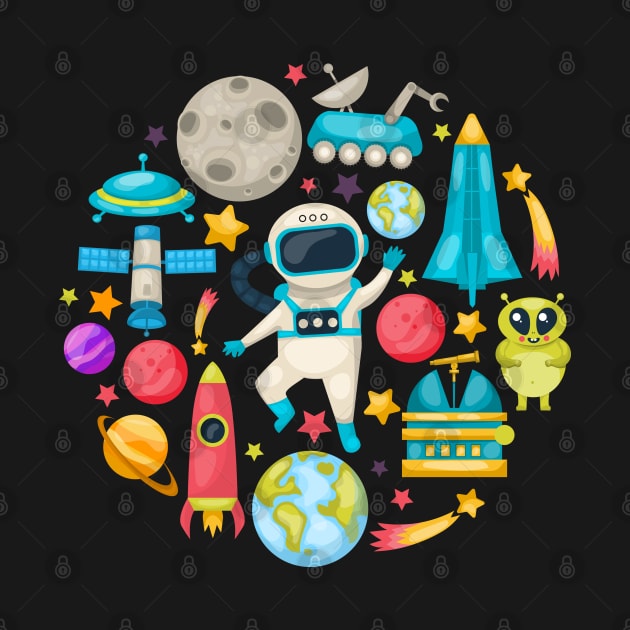 Outer Space Gift for Sci Fi Kids Astronaut by TeddyTees