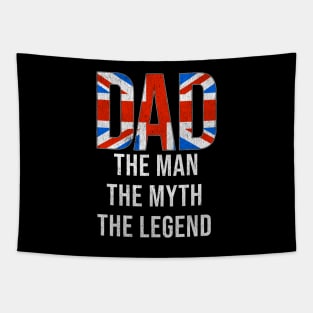 British Dad The Man The Myth The Legend - Gift for British Dad With Roots From British Tapestry