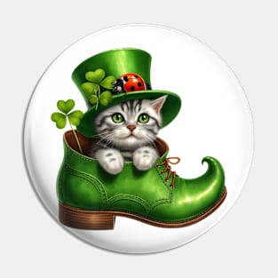 American Shorthair Cat Shoes For Patricks Day Pin