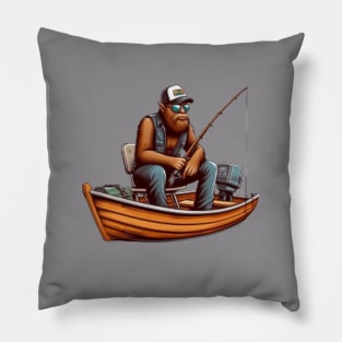 Fishing Bigfoot Pillow