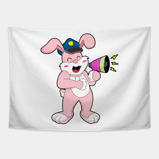 Rabbit Police officer Microphone Tapestry