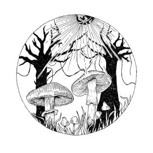 Enchanted forest with mushrooms T-Shirt