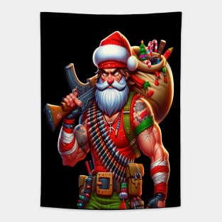 Rambo Santa Tapestry