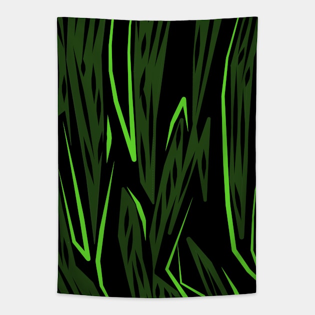 Green Abstract shapes Tapestry by jen28