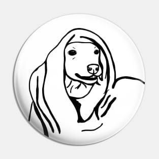 Funny dog in blanket Pin