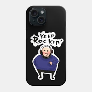 cute fat funny man listen to music Phone Case