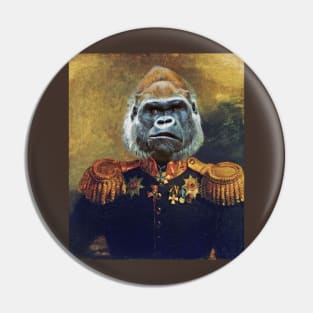 Gorilla Retro Military Portrait Pin