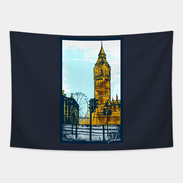 Big ben Tapestry by ReignGFX