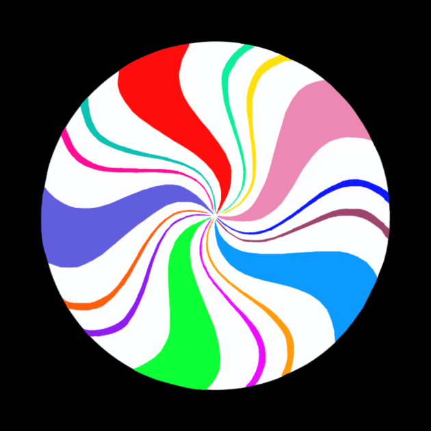 Round Rainbow Peppermint Candy by Art by Deborah Camp