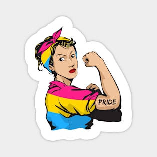 Strong woman pansexual pride mom Magnet