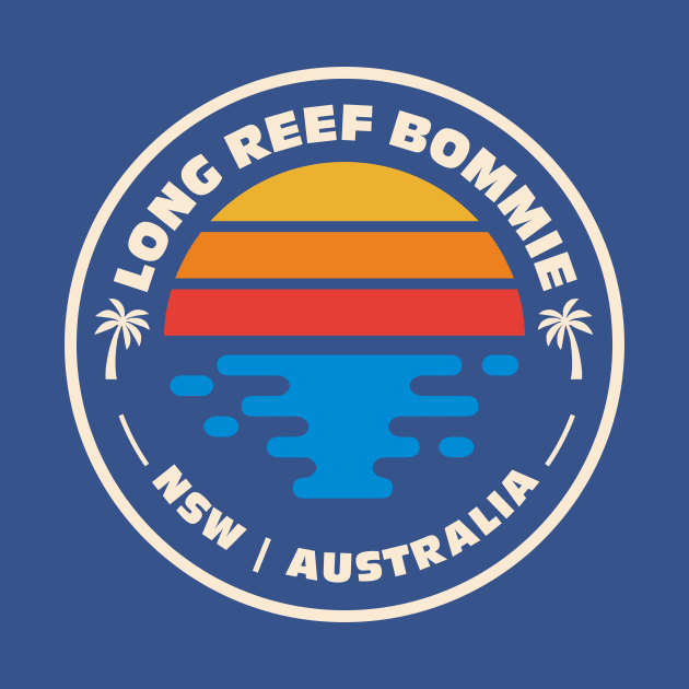 Retro Long Reef Bommie NSW Australia Vintage Beach Surf Emblem by Now Boarding