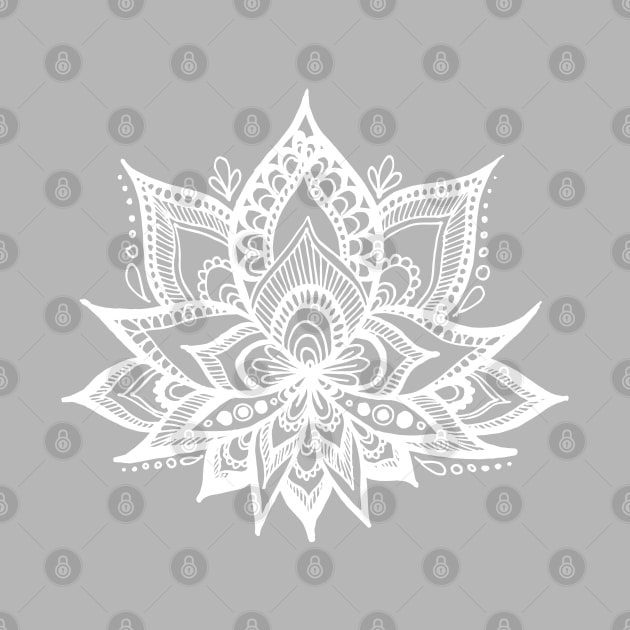 Grey Lotus Flower by julieerindesigns