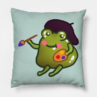 Goblincore Aesthetic Cottagecore Stupid Cute Frog -Artist frog- Mycology Fungi Shrooms Mushrooms Pillow