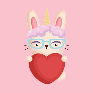 Bunny Unicorn with Heart " sweet lovely " T-Shirt