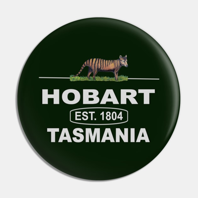 Hobart, Tasmania with Iconic Tasmanian Tiger Pin by KC Morcom aka KCM Gems n Bling aka KCM Inspirations