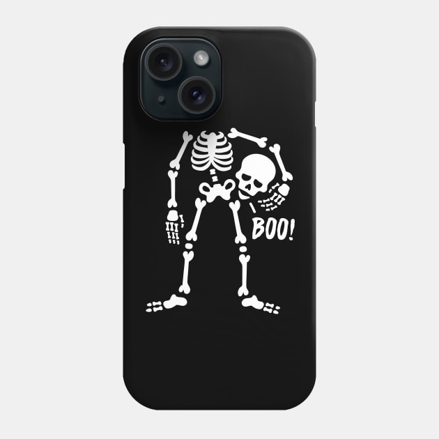 Boo! Skeleton holding skull Halloween Phone Case by LaundryFactory