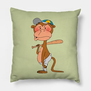 cool baseball monkey Pillow