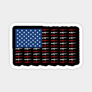 America Rifle Assault Rifle USA US Flag States Magnet