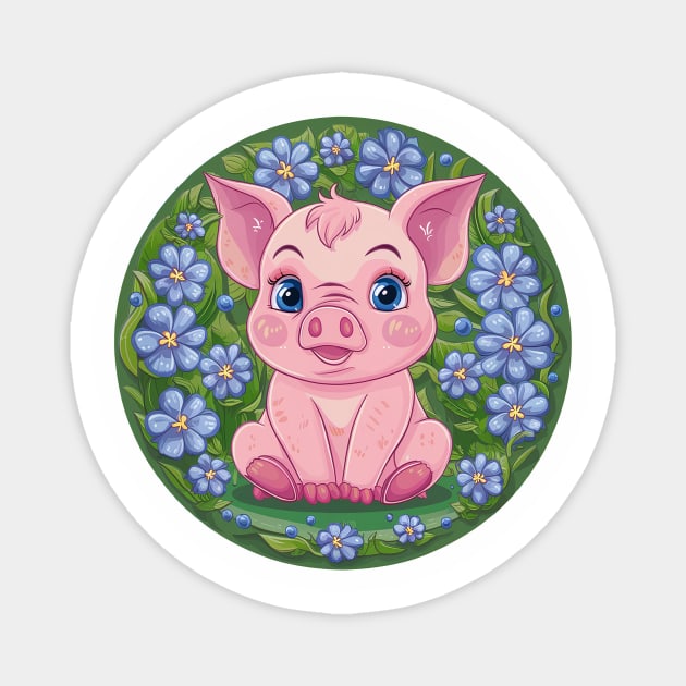 Cute Baby Piglet Magnet by Vinokurio