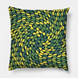 Twisted Metaballs Pattern (Green Yellow) Pillow