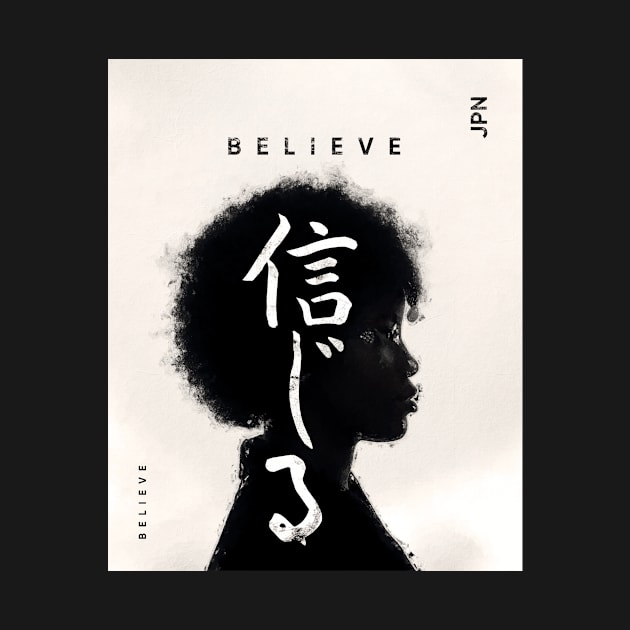 Japanese Aesthetic Graphic - Tokyo Japan Digital Paint Art - Believe by Adamita