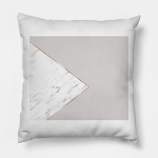 Soft grey geo - white marble Pillow