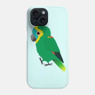 Turquoise-fronted amazon digital vector illustration Phone Case