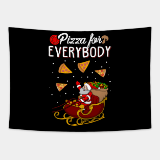 Pizza For Everybody Funny Christmas Sweater Tapestry