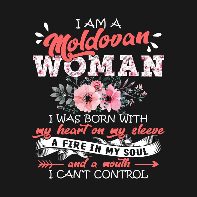 Moldovan Woman I Was Born With My Heart on My Sleeve Floral Moldova Flowers Graphic by Kens Shop