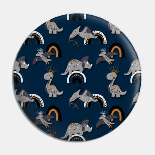 Dinosaurs illustration with astrology elements pattern Pin