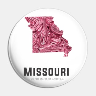 Missouri state map abstract red Pin
