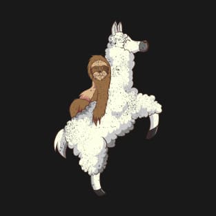 Sloth riding Llama T-Shirt Funny Sleeping Tee T-Shirt