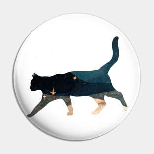 Starry Cat Silhouette Pin