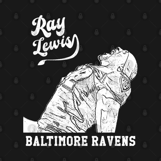 Ray lewis | White retro | Football by Aloenalone