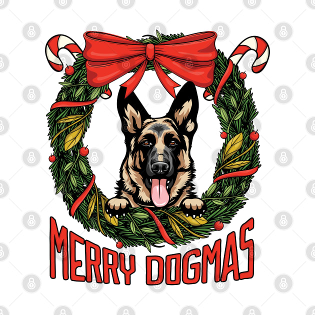 Disover Merry Dogmas Christmas German Shepherd Dog Owner T-Shirt