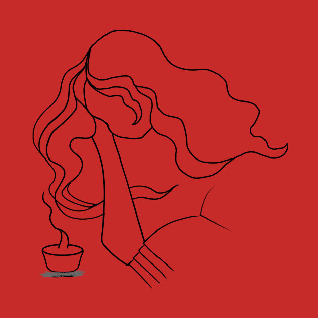 Girl reading with a coffee by Aamen