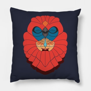 Praying Owl in Red Pillow