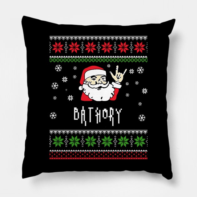 bathory santa metal Pillow by mantaplaaa