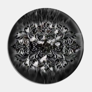 Smoke emitting  of grey black seamless baroque embroidery Pin