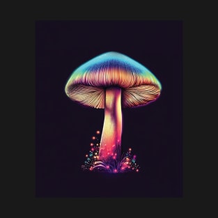 Magic Mushroom in Colorful Magical Light T-Shirt