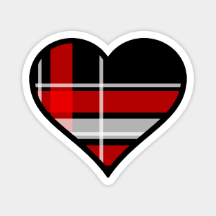 Black, Red and White Tartan Plaid Heart Magnet