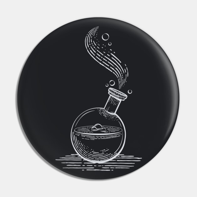 Magic Potion Vintage Dark Pin by Wolfkin Design